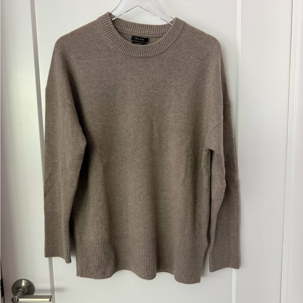 Massimo Dutti Cashmere Oversized Taupe Sweater